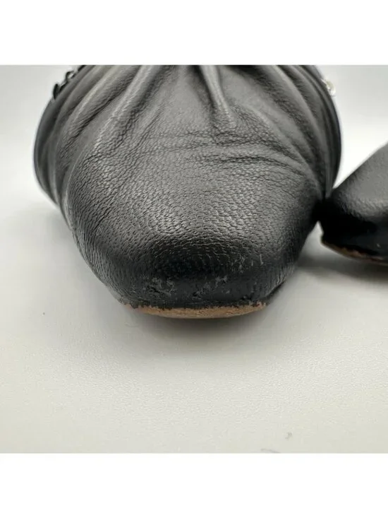 Sam Edelman Julia Pump Mule Women’s Size 10 Black Leather Pointed Flat Shoes - Picture 10 of 11